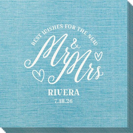 Mr. and Mrs. Best Wishes Bamboo Luxe Napkins